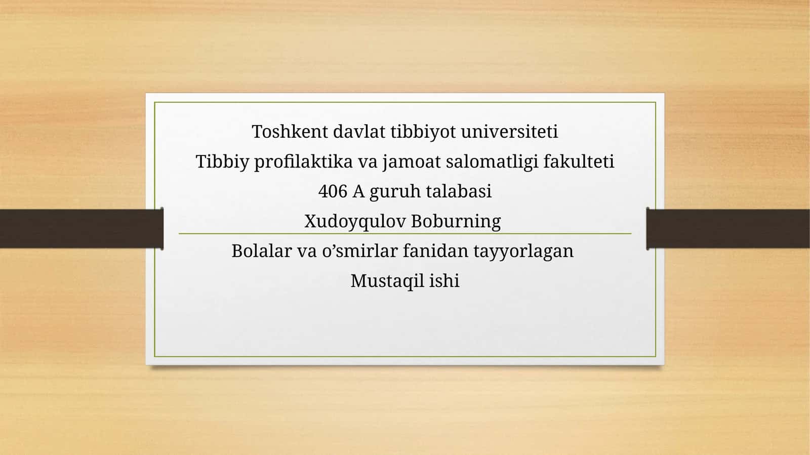 Maktab yoshidagi oʻquvchilar organizm faoliyatini funksional holatini baholash
