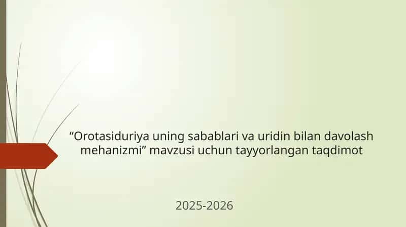 Orotasiduriya uning sabablari va uridin bilan davolash mehanizmi”