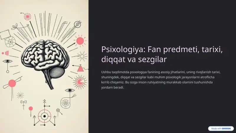 Psixologiya Fan Predmeti, Tarixi, Diqqat va Sezgilar