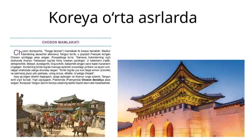 Koreya o'rta asrlarda xayoti