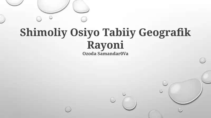 Shimoliy Osiyo Tabiiy Geografik Rayoni