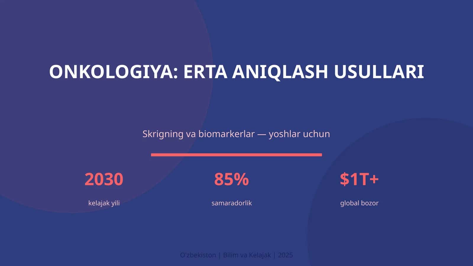 Onkologiya: ERTA ANIQLASH USULLARI