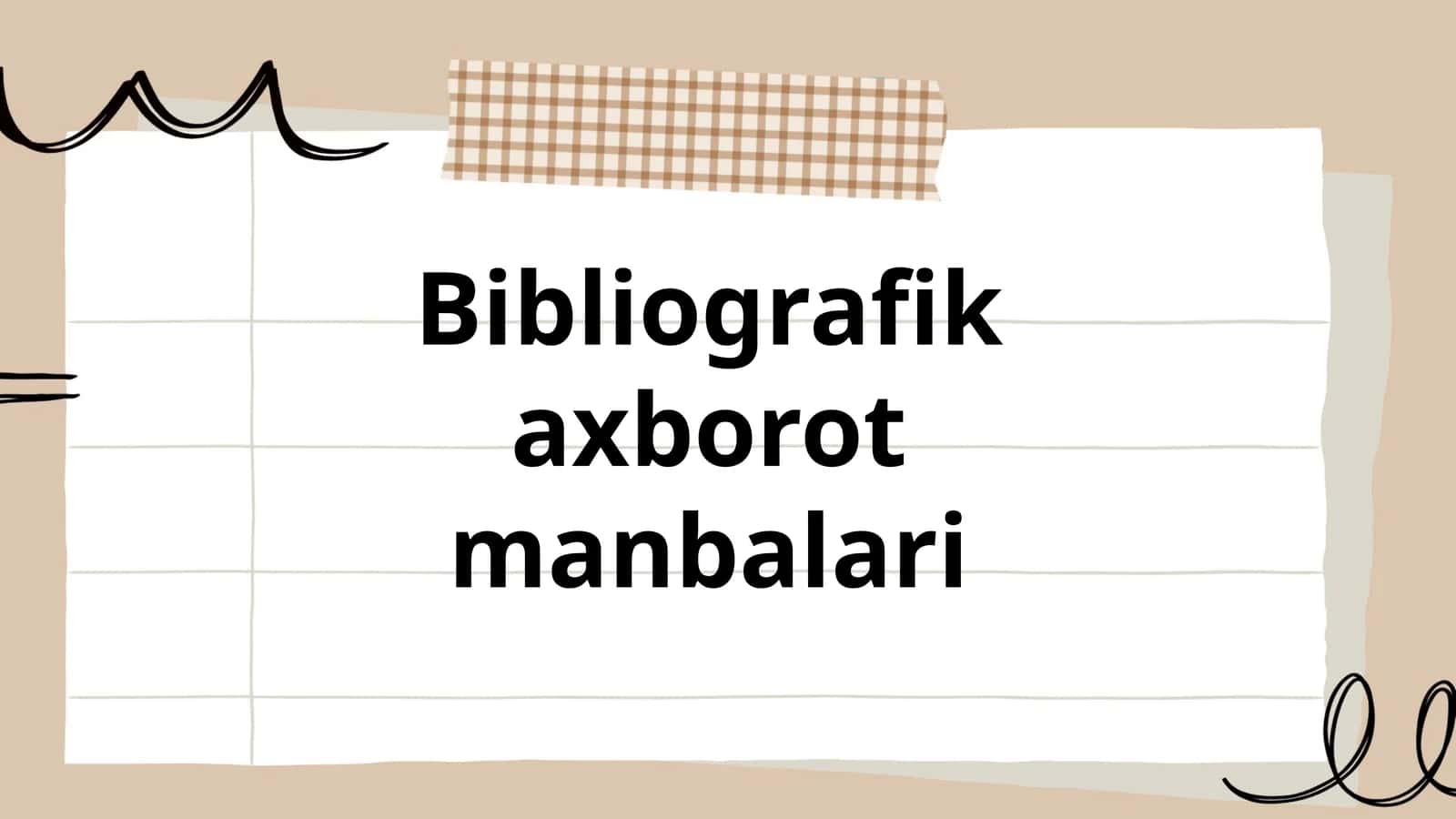 Bibliografik axborot manbalari