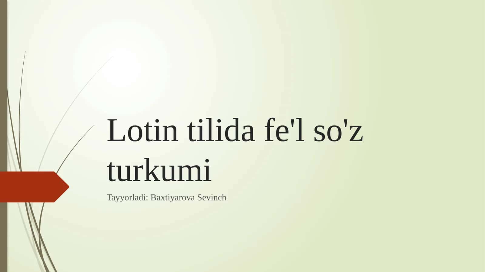 Lotintilida fe’l so‘zturkum