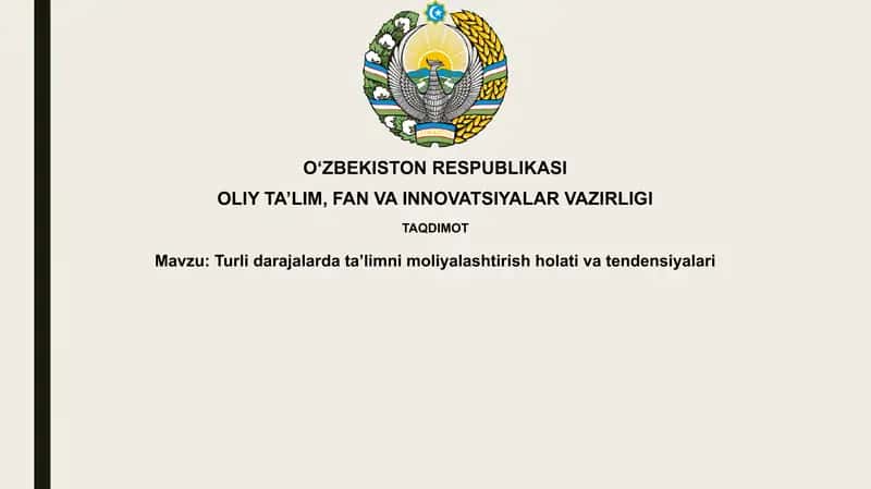 Ta'limni moliyalashtirish holat va tendensiyalari
