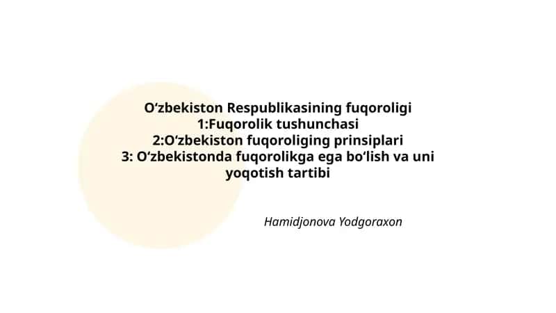 Oʻzbekiston Respublikasining fuqoroligi