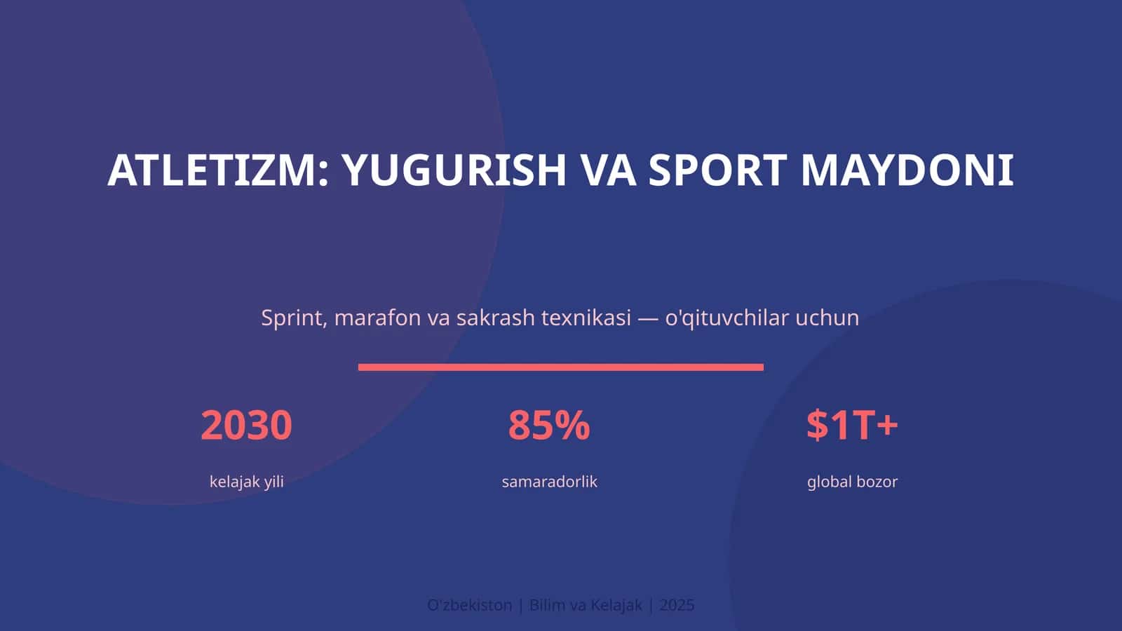 Atletizm: yugurish va sport maydoni