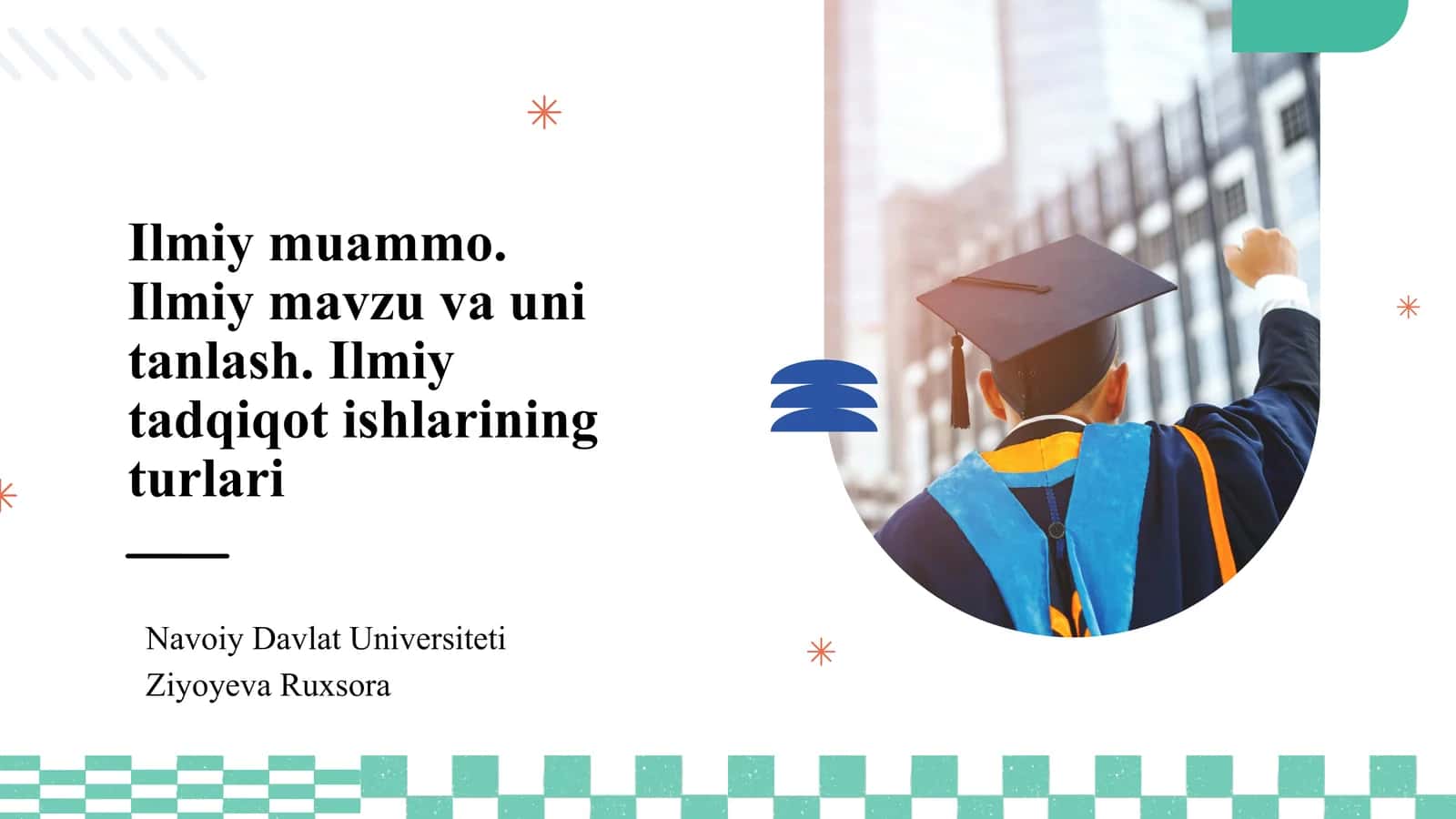 Ilmiy muammo. Ilmiy mavzu va uni tanlash. Ilmiy tadqiqot ishlarining turlari