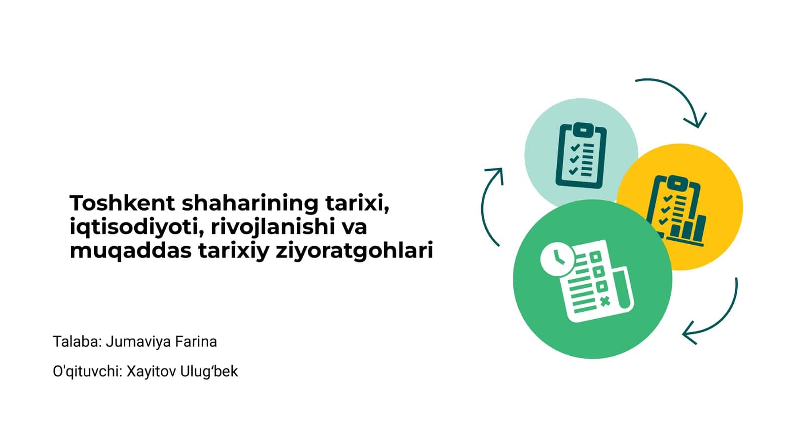 Toshkent shaharining tarixi, iqtisodiyoti, rivojlanishi va muqaddas tarixiy ziyoratgohlari