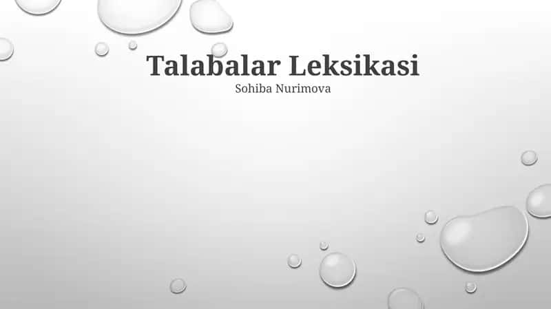 Talabalar Leksikasi