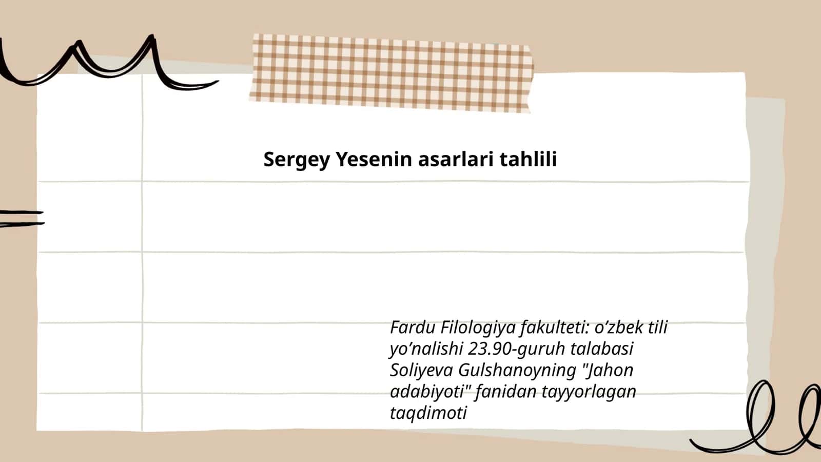 Sergey Yesenin asarlari tahlili