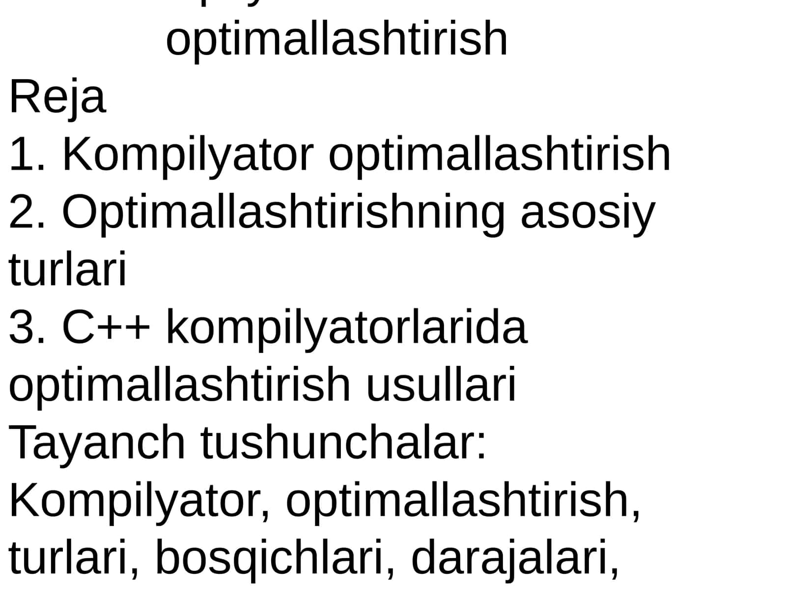 Optimallashtirishning asosiy turlari