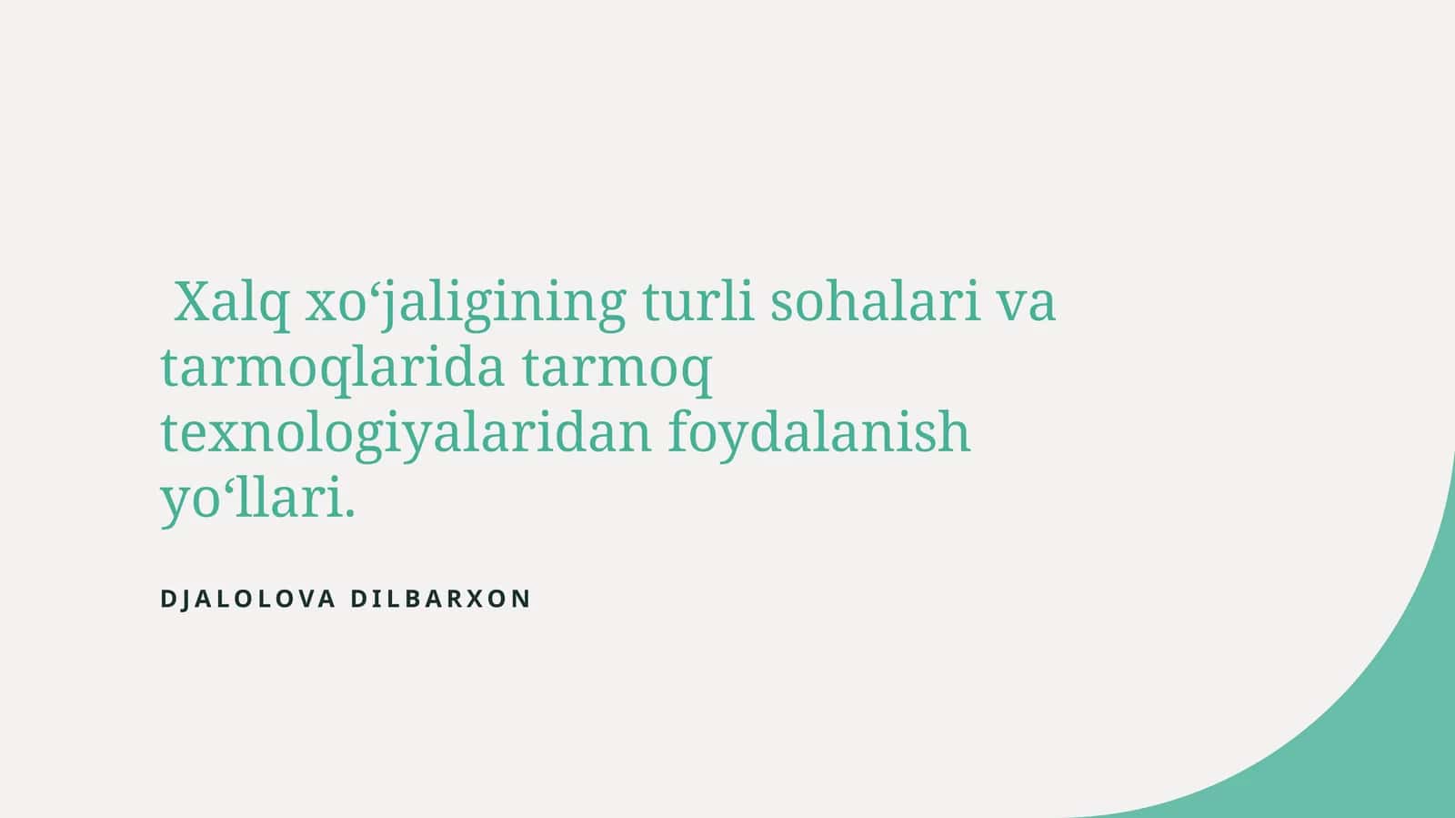 Tarmoq texnologiyalari