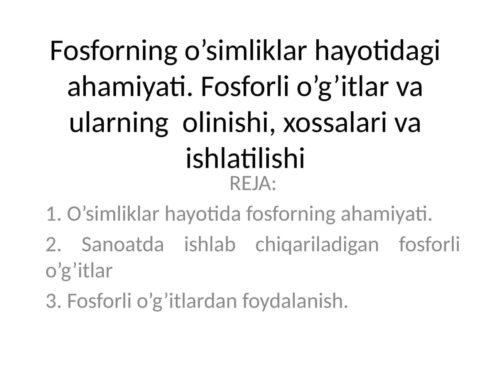 Fosforli o’g’itlardan foydalanish