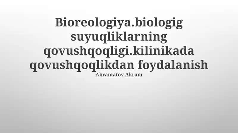 Bioreologiya