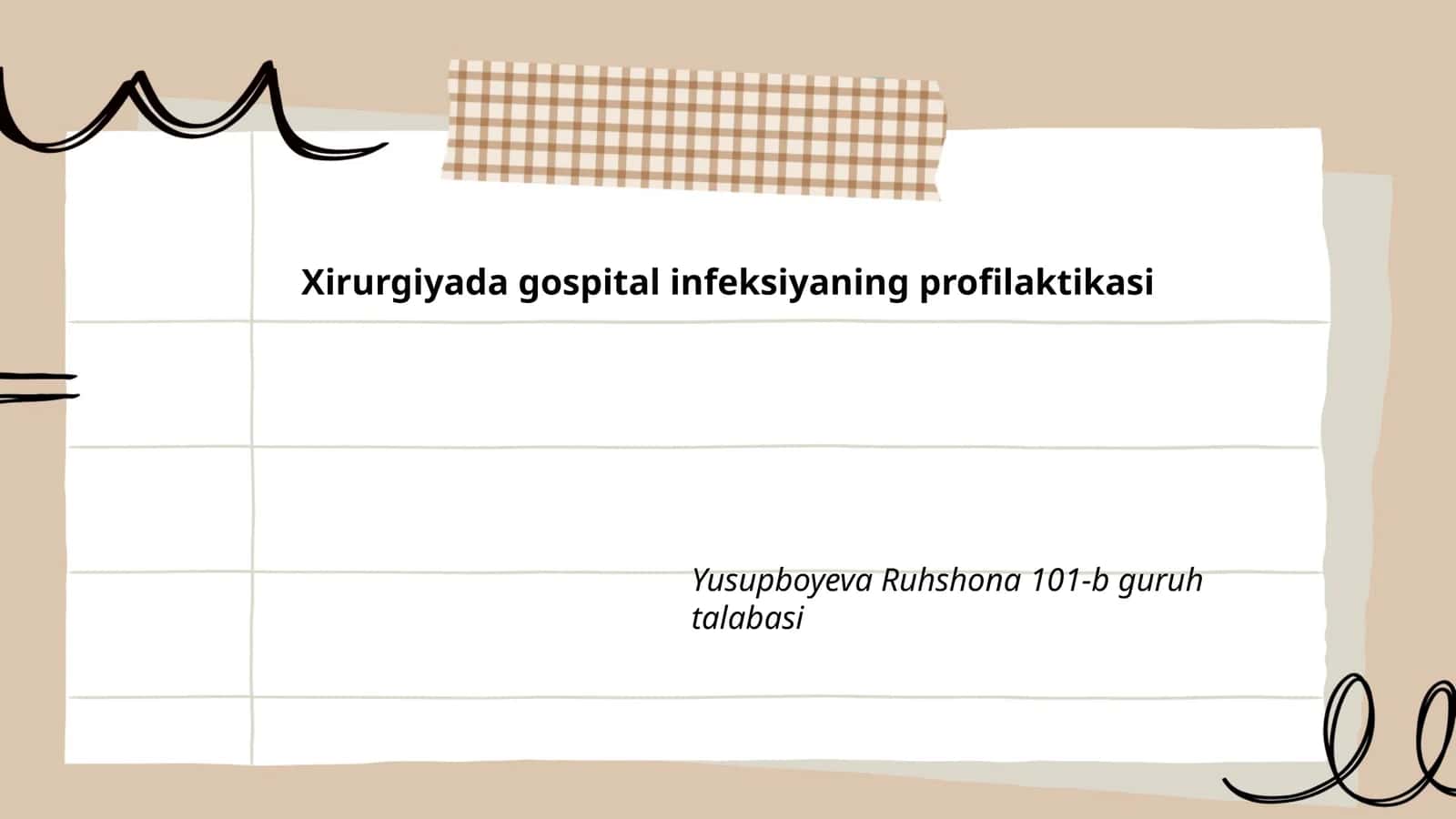Xirurgiyada gospital infeksiyaning profilaktikasi
