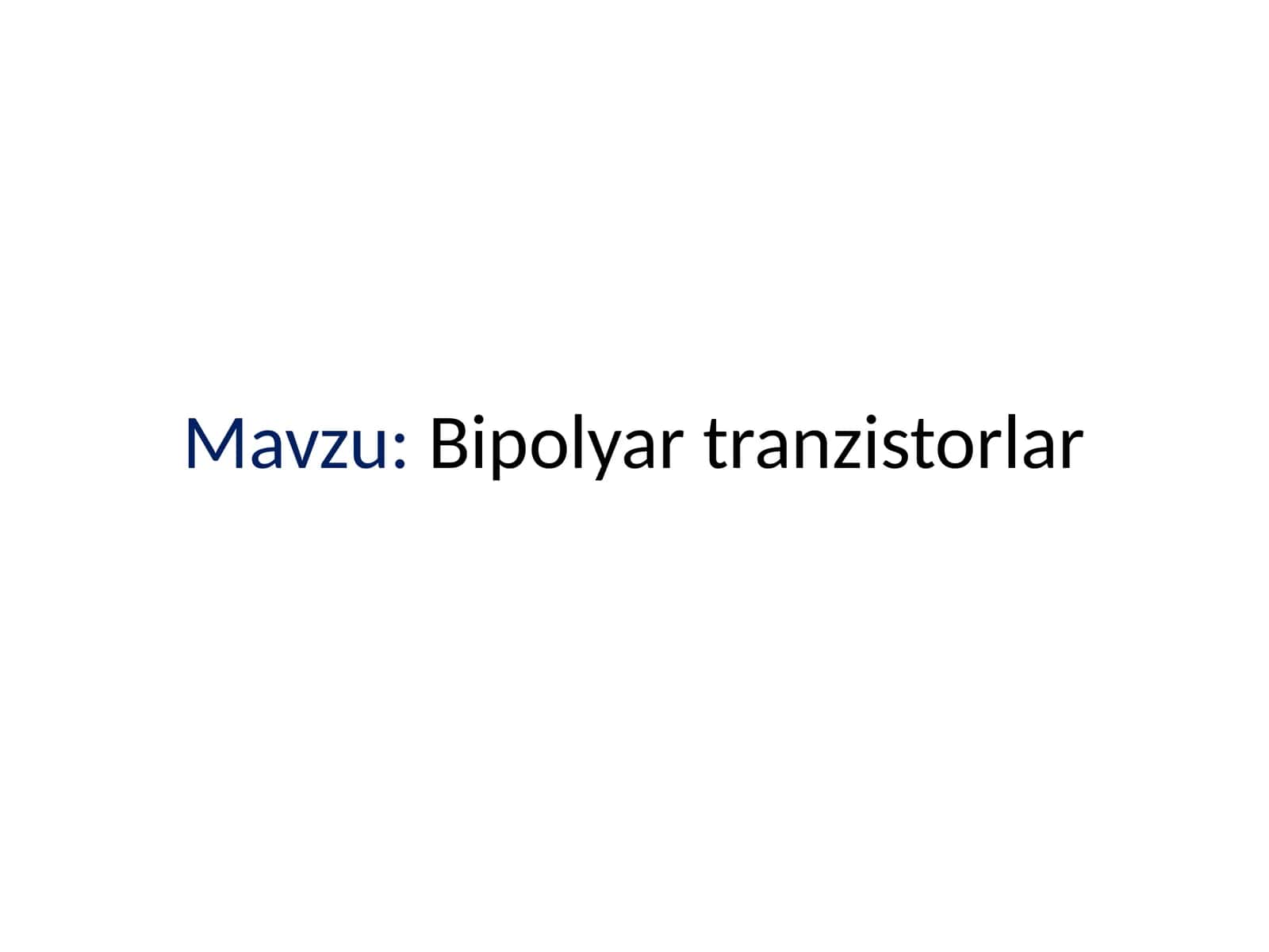 Bipolyartranzistorlar