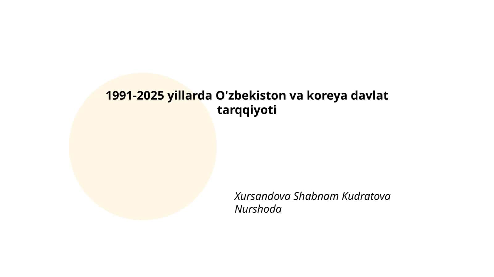 1991-2025 yillarda O'zbekiston va Koreya davlat tarqqiyoti