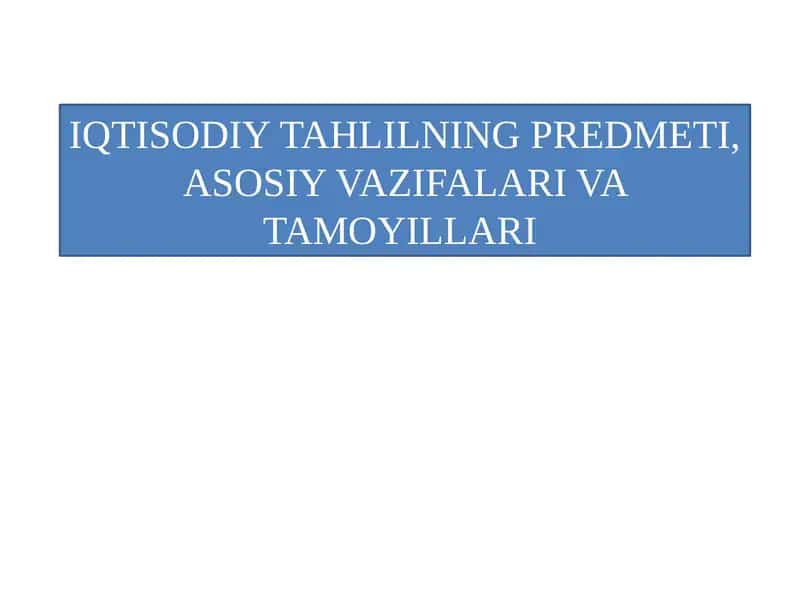 Iqtisodiy tahlil