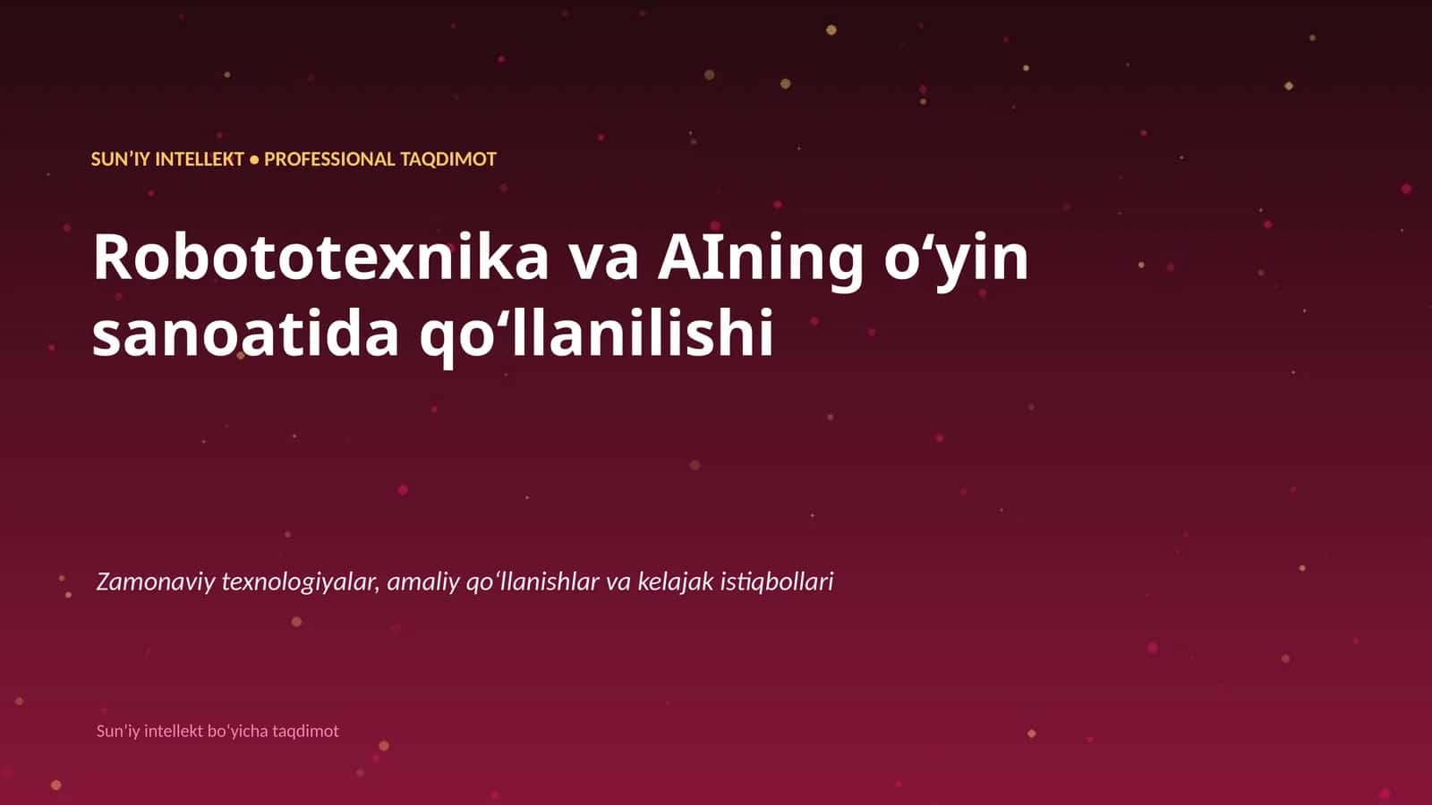 Robototexnika va AIning oʻyin sanoatida qoʻllanilishi