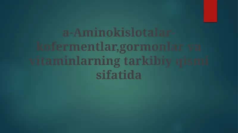 Aminokislotalar