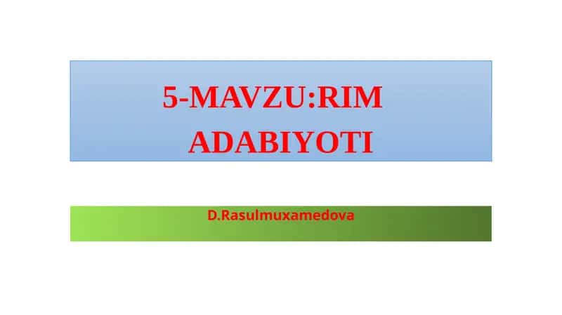 RIM ADABIYOTI