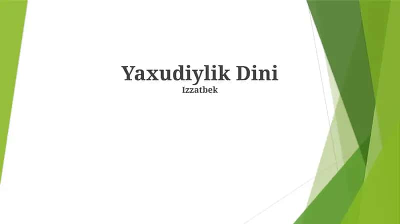 Yaxudiylik Dini