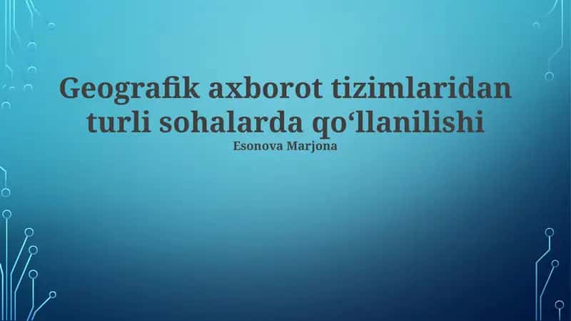 GISning ahamiyati