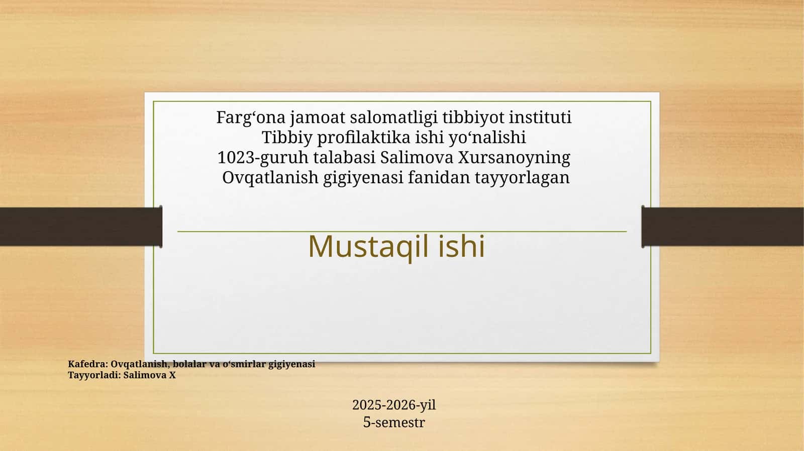 Talabalar haqiqiy ovqatlanishini oʻrganish