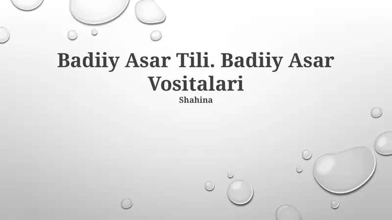Badiiy Asar Tili