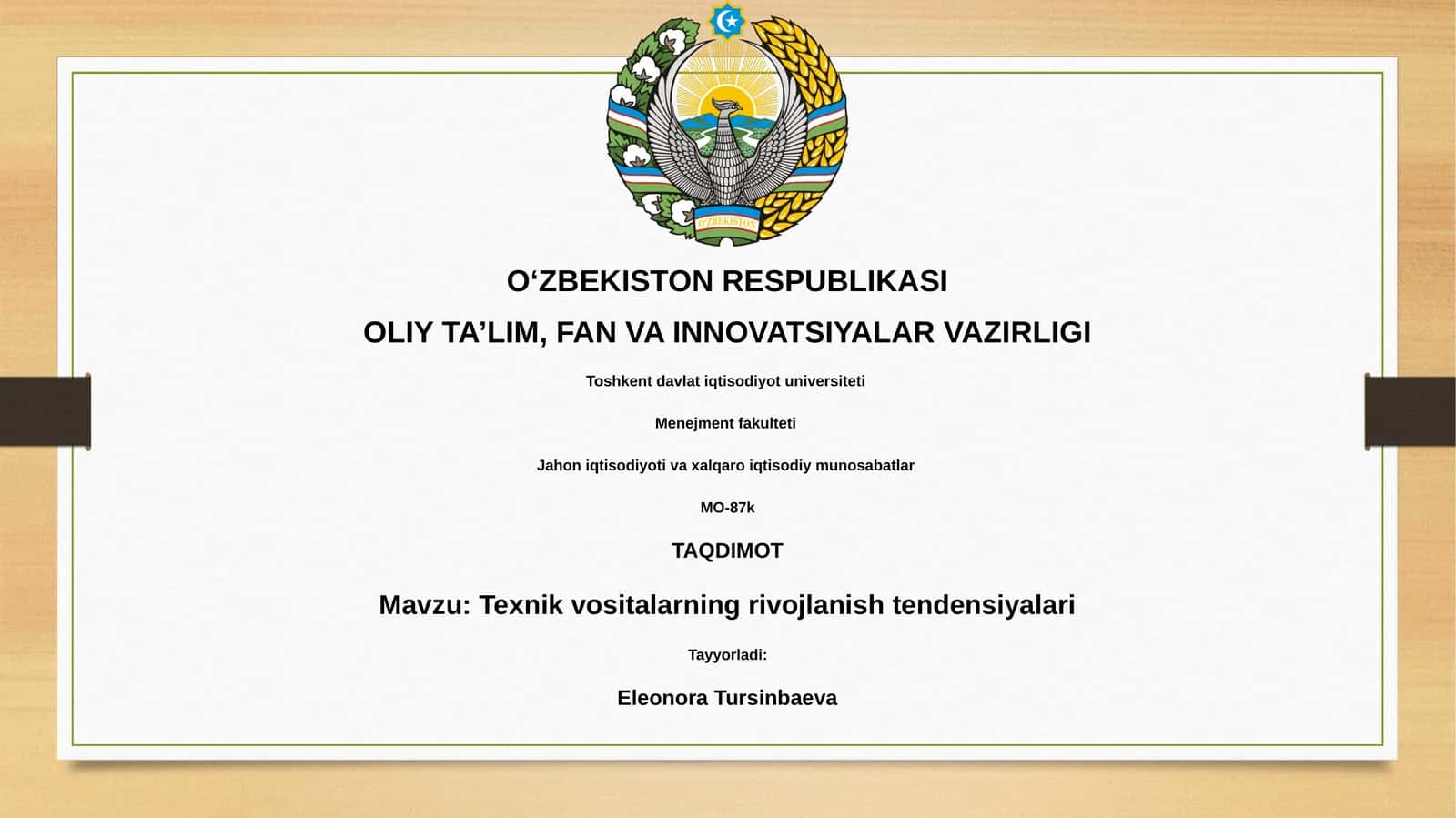 Texnik vositalarning rivojlanish tendensiyalari