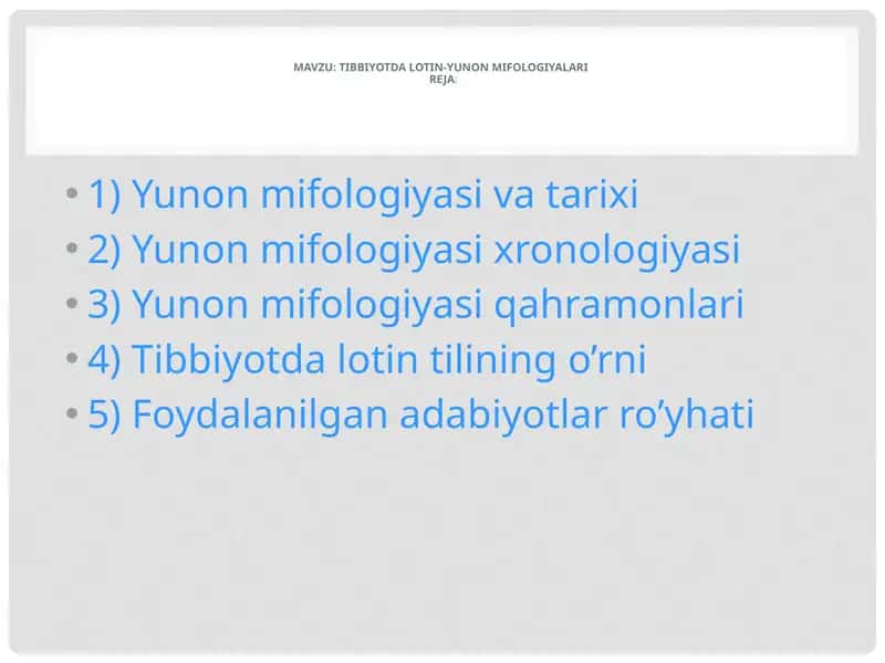 Tibbiyotda lotin-yunon mifologiyalari