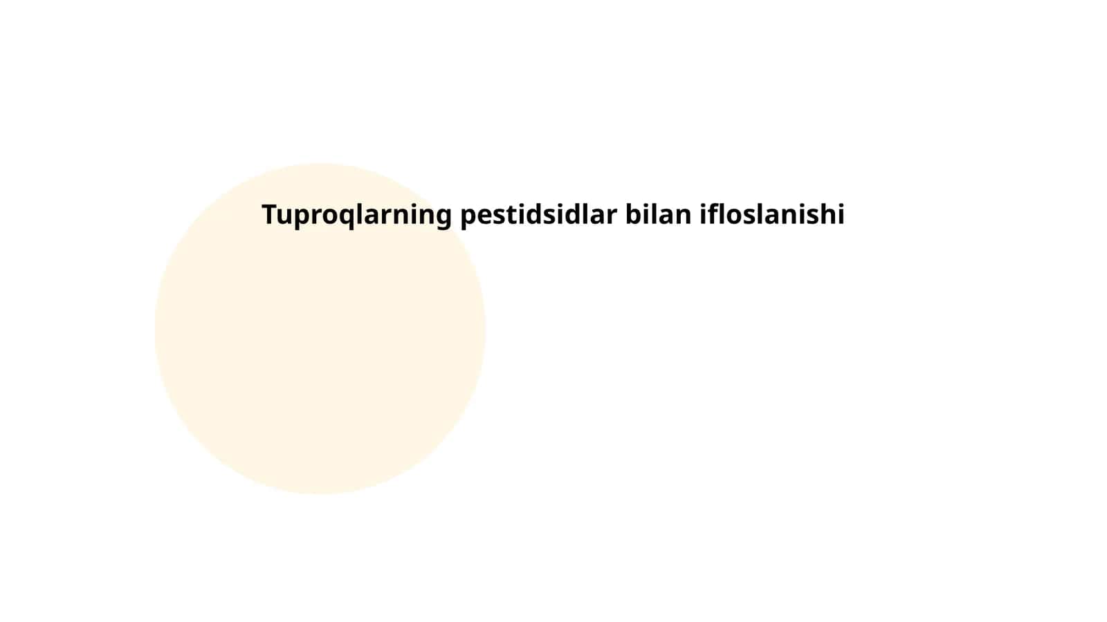 Tuproqlarning pestidsidlar bilan ifloslanishi