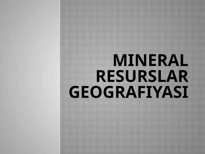 Mineralresurslar