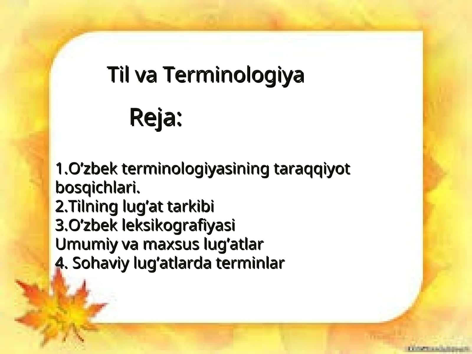 Til va Terminologiya