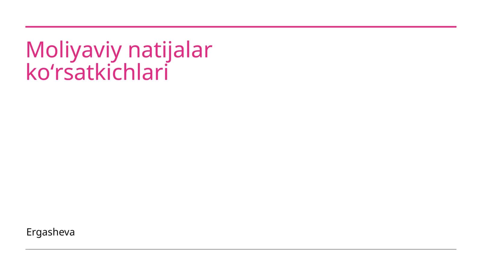 Moliyaviy natijalar koʻrsatkichlari