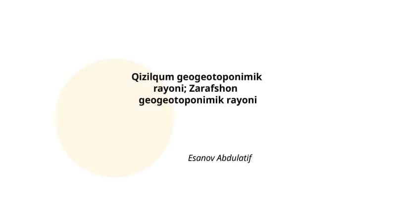 Qizilqum geogeotoponimik rayoni; Zarafshon geogeotoponimik rayoni