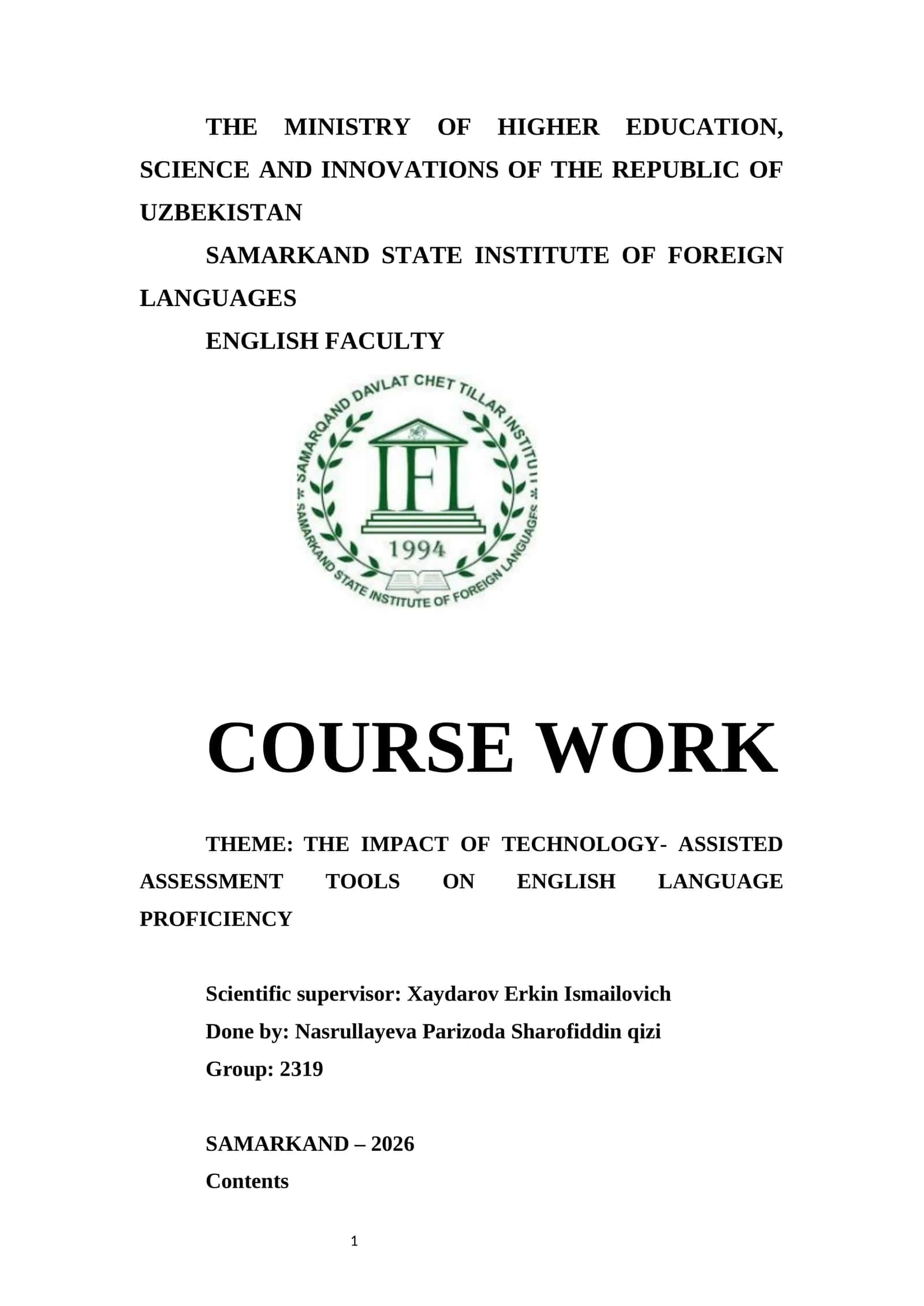 THE IMPACT OF TECHNOLOGY-ASSISTED ASSESSMENT TOOLS ON ENGLISH LANGUAGE PROFICIENCY