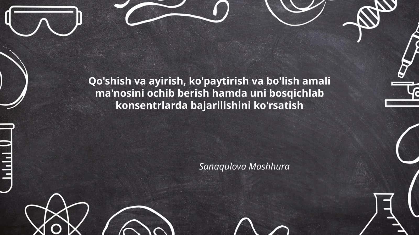 Qo'shish va ayirish, ko'paytirish va bo'lish amali ma'nosini ochib berish