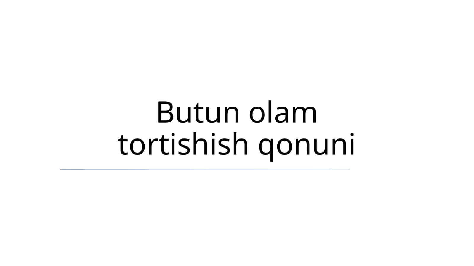 Jahon tortishish qonuni