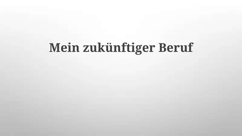 MeinzukünftigerBeruf