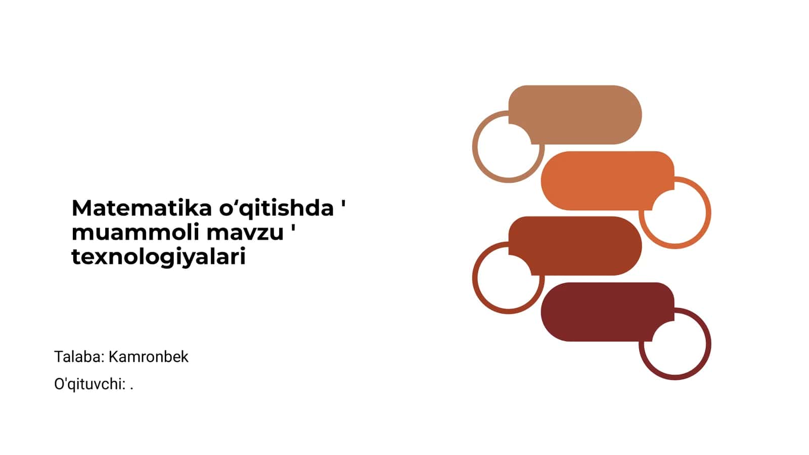 Matematikada muammoli mavzu texnologiyalari