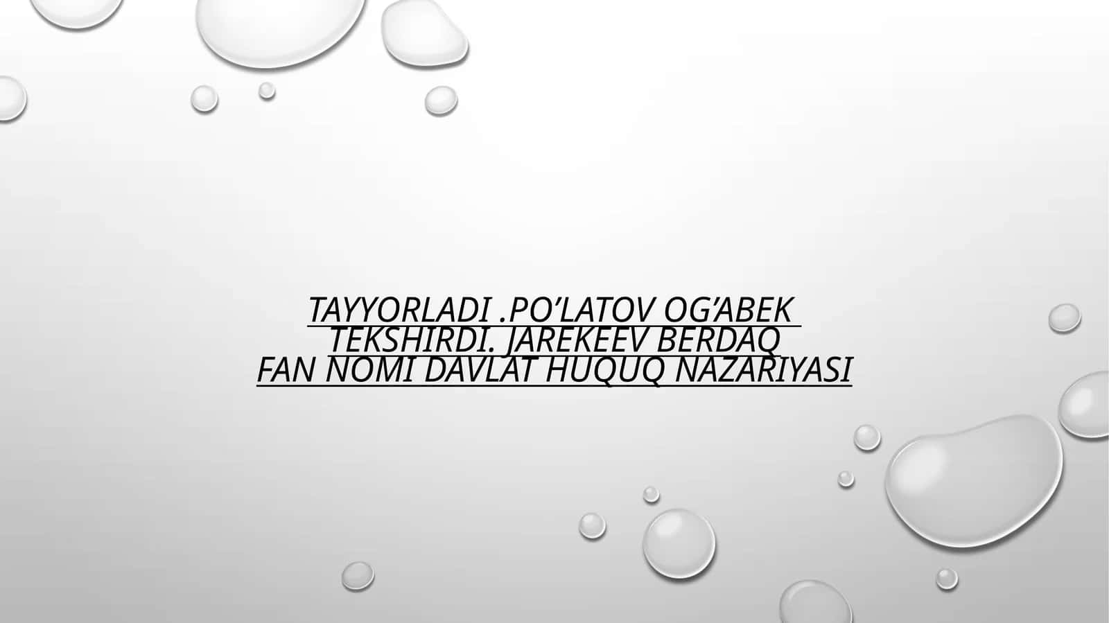 Huquq va qonun ijodkorligi