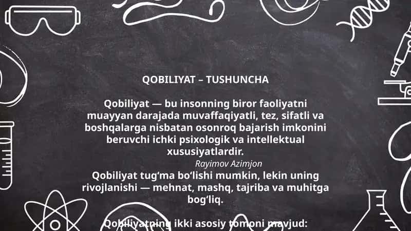 QOBILIYAT – TUSHUNCHA