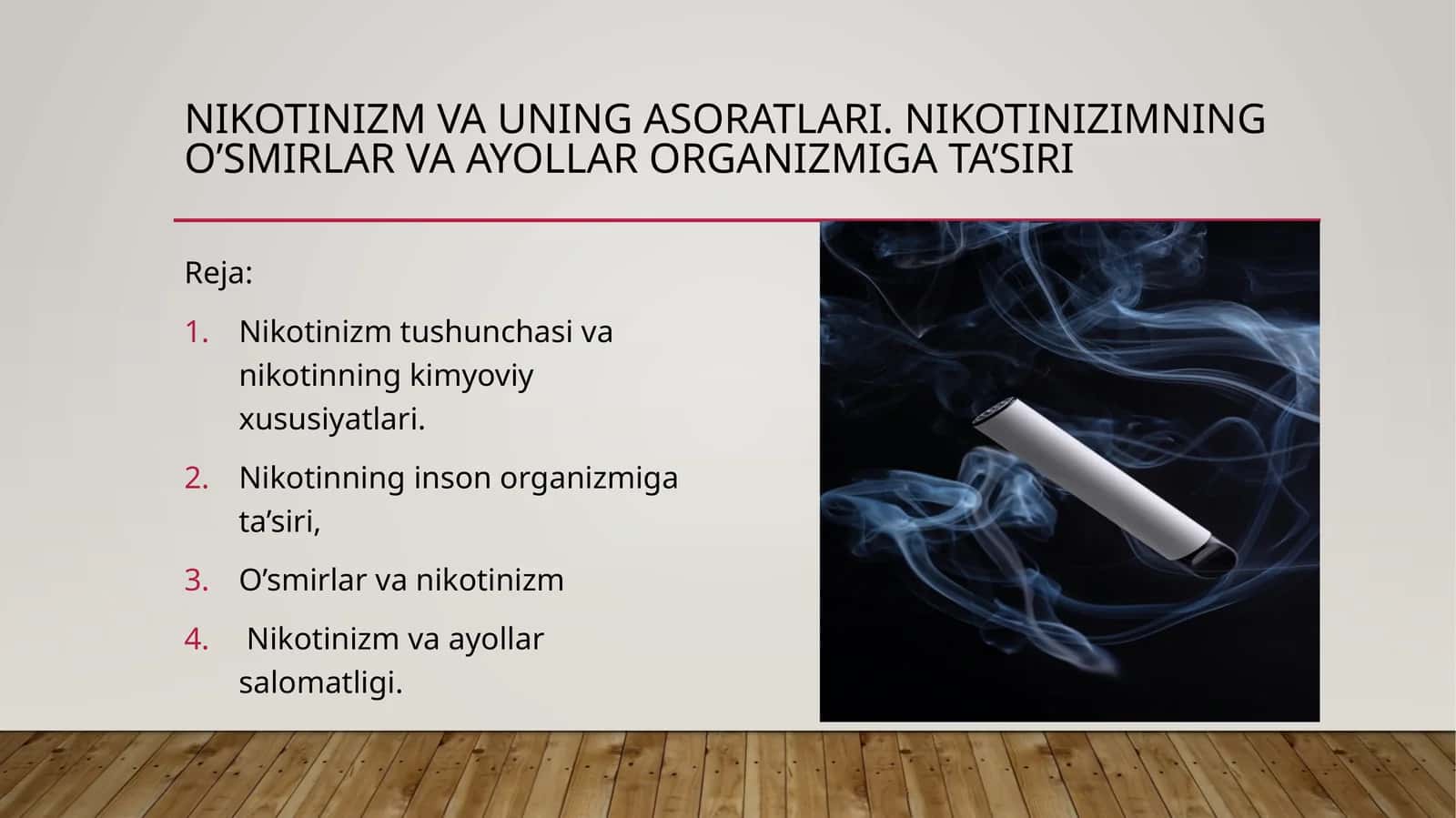 Nikotinizm va uning asoratlari