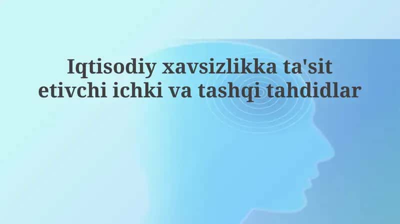 Iqtisodiy xavfsizlikkata'sitetivchiichkivatashqitahdidlar