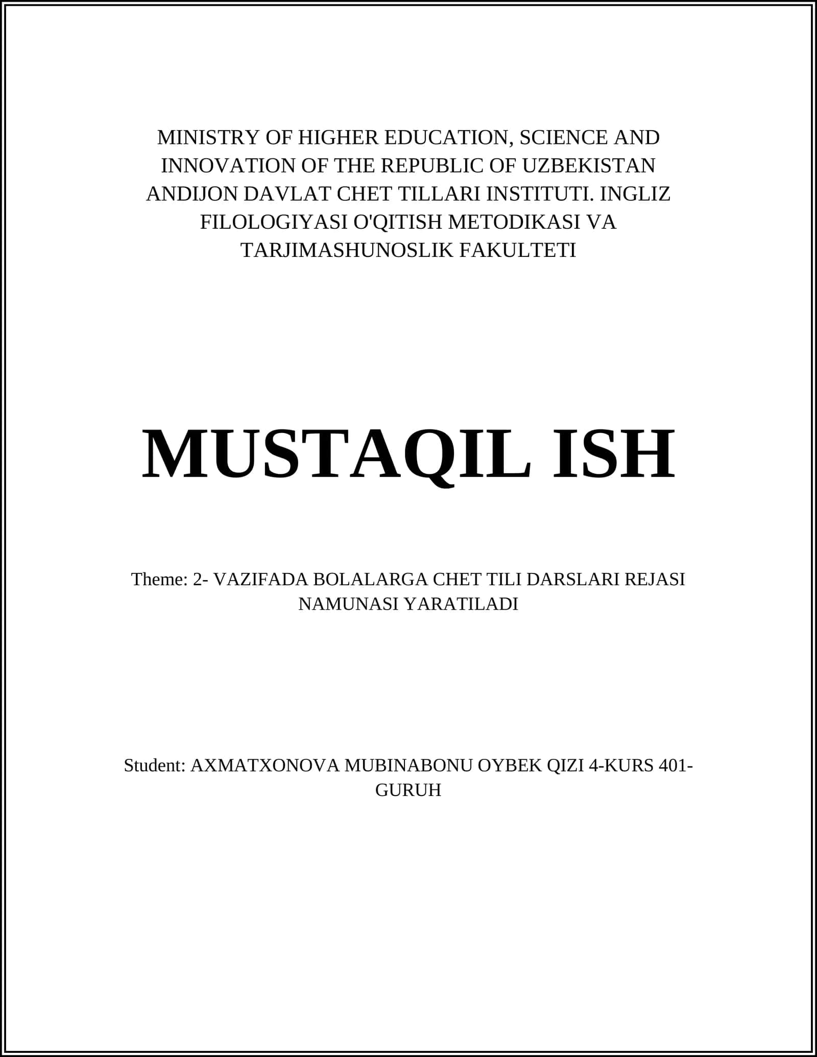 Introduction to Foreign Language Teaching Methodologies