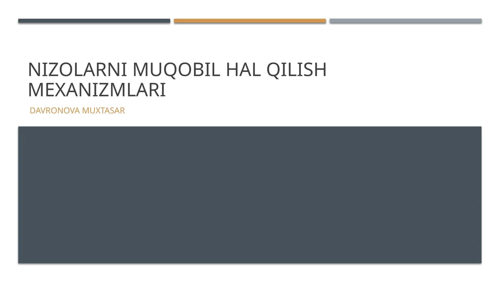 Nizolarni muqobil hal qilish mexanizmlari