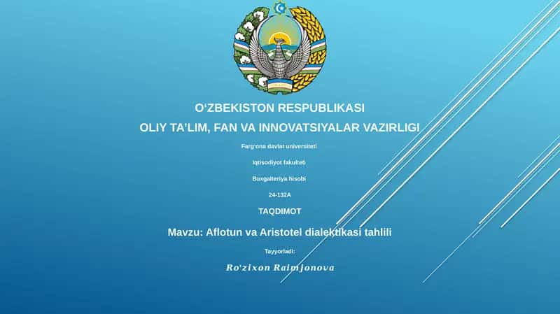 Aflotun va Aristotel dialektikasi tahlili
