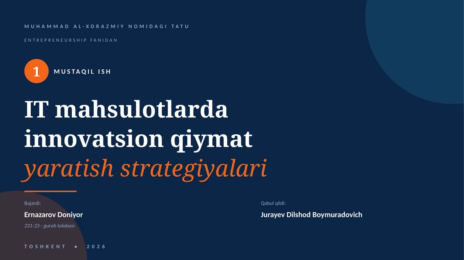 IT mahsulotlarda innovatsion qiymat yaratish strategiyalari